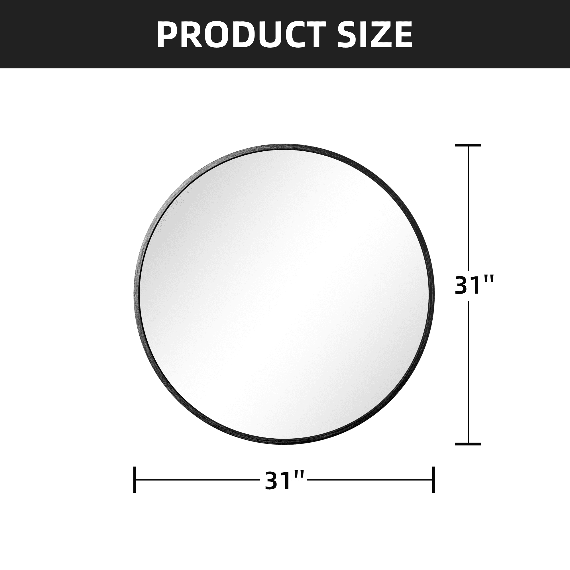 MAYEERTY 31"x31" Wall Mounted Vanity Mirror Modern Bathroom Vanity Mirror for Bedroom