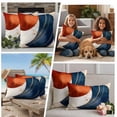 thumbnail image 5 of Navy Blue Burnt Orange Outdoor Pillow Covers, Waterproof Decorative Throw Pillowcases Set of 2, Modern Boho Art Geometric Couch Cushion Cases with Zipper for Outside Patio Garden Sofa 20"x12", 5 of 9