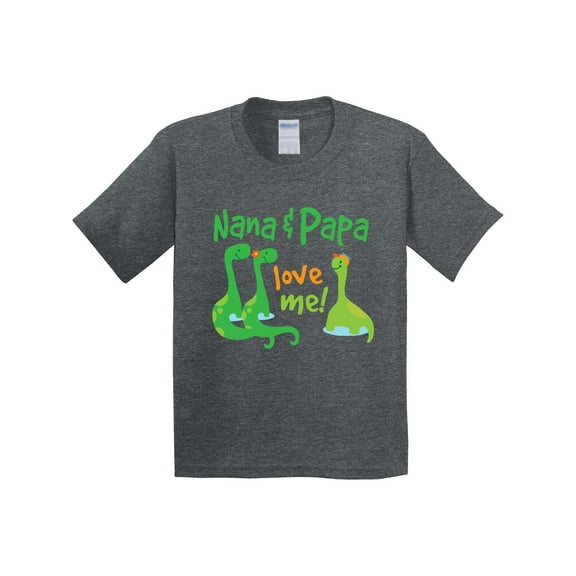 Inktastic Nana Papa Love Me Grandchild Dinosaur Youth T-Shirt