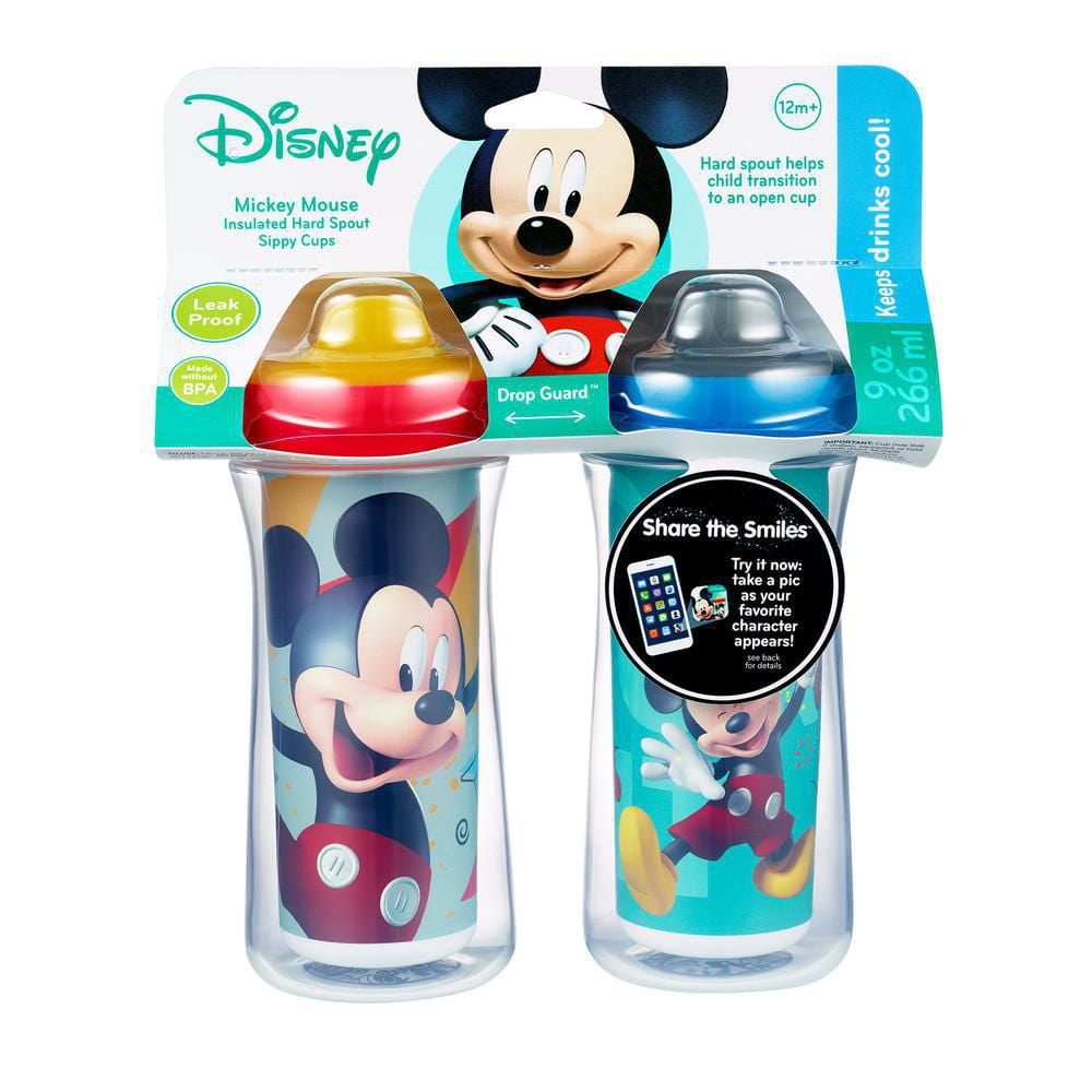 Disney Mickey Mouse ImaginAction™ Insulated Hard Spout Sippy Cups 9 Oz - 2 Pack, 2 Pack, 9 oz