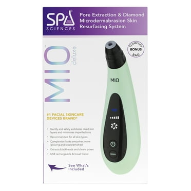 Spa Sciences MIO Diamond Tip Microdermabrasion Device, Rechargeable Exfoliator & Pore Extractor