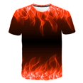 thumbnail image 1 of 2021 Flame Boy's kids T-shirt moda de verano de manga corta para niñas 3D cuello redondo tops Color elemento camisa de moda para niños T-shirt13T Gao Jinjia LED, 1 of 2