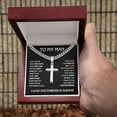 thumbnail image 2 of Cross Necklace with Cuban Link Chain for Men, Birthday Gift for Husband Boyfriend from Wife Girlfriend with Message Card and LED Box, Men Jewelry Gift, Necklace for Men, 2 of 5