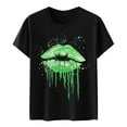 thumbnail image 5 of GaThRRgYP Going Out Tops for Women,Women Tops Summer T-Shirts,Women's Fashion Printed Round Neck Short Sleeve T-shirt Blouse Loose Tops, 5 of 5