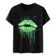 thumbnail image 5 of ICHUANYI Clearance Women's Fashion Printed Round Neck Short Sleeve T-shirt Blouse Loose Tops(Green, M) ICHUANYI WER2023080913926, 5 of 5