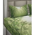 thumbnail image 4 of Ambesonne Green Fitted & Top Sheet Set with Shams, Exotic Trees in Forest Theme, Green, 4 of 5