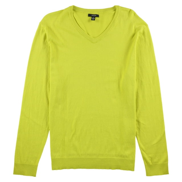 Alfani Chandail en Tricot pour Hommes, Jaune, Très Grand