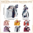 thumbnail image 2 of 12 Pack 6 Colors Small Party Favor Boxes Reusable PU Leather Gift Candy Wrapping Bags with Handle Ribbon Mini Handbags for Weddings Party Guest Gift Bridal Showers Birthday Mixed Color, 2 of 9