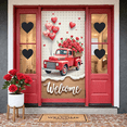 thumbnail image 6 of Red Vintage Truck Welcome Banner Red Roses Romantic Display Heart-shaped Balloons Pattern Love Backdrop for Valentine's Day Party Wedding Reception Welcome Ceremony, 6 of 9