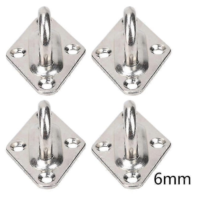 4Pcs 304 Stainless Steel Ceiling Wall Mount Hook Heavy Duty Anchor Eye Plate For Boat Yoga Swings Hammocks 6mm8mm Full Welding