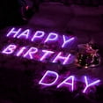 thumbnail image 3 of Letter Neon Lights, LED Neon Night Light Neon Lights Wall Decorative Night Light for Kids Bedroom Battery USB Operated Purple, 3 of 7