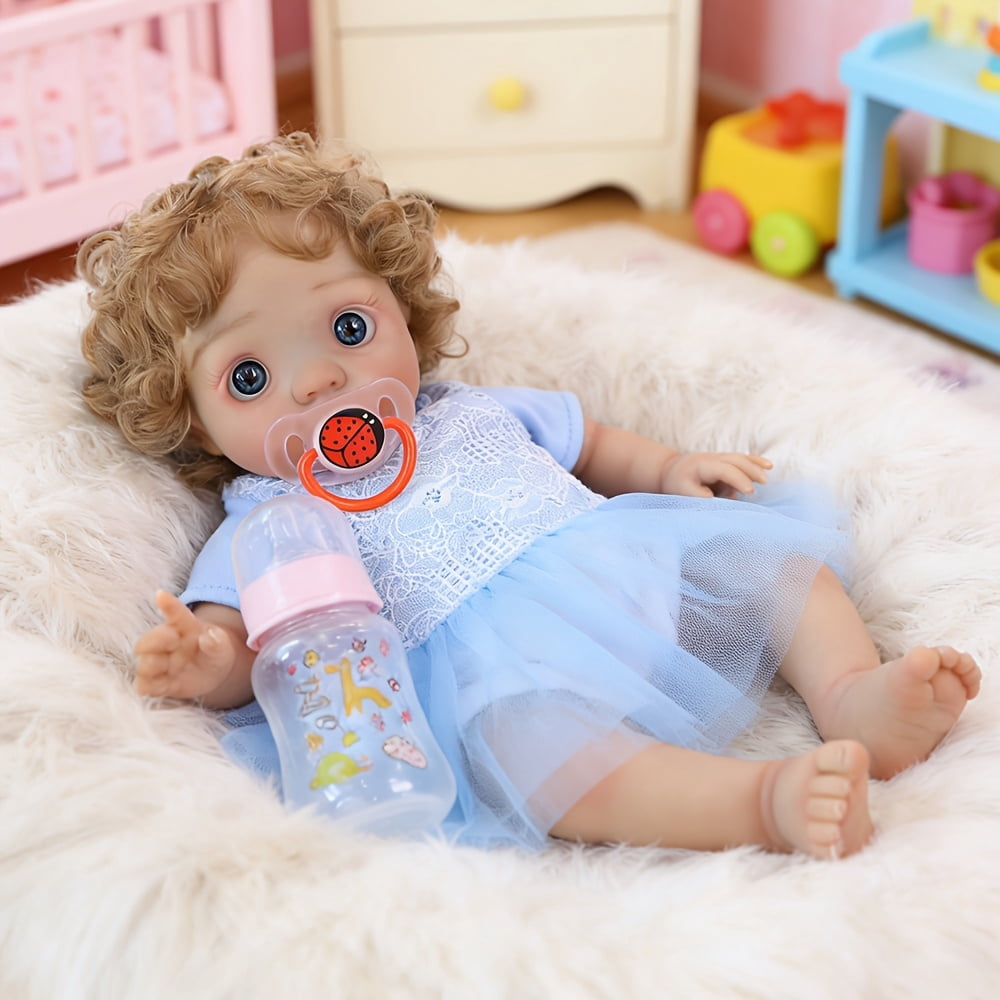 16 Inch Reborn Baby Doll, Avatar Style Baby Doll, Awake Newborn Look Toddler Doll, Soft Cloth Body Realistic Baby Doll Toy For Kids Age 3+