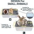 thumbnail image 2 of Guinea Pig Stainless Steel Litter Box with Raised Grid and Washable Pad,Small Bunny Rabbit Litter Pan High Side, Ferret Rat Litter Box, Small Animal Toilet Potty Tray Easy Clean,Less Stink, 2 of 9
