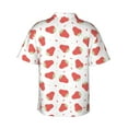 thumbnail image 3 of Picia Hand Drawn Strawberry Gentle Cotton Regular Fit Short Sleeve Casual Hawaiian Shirt for Men-Small, 3 of 9