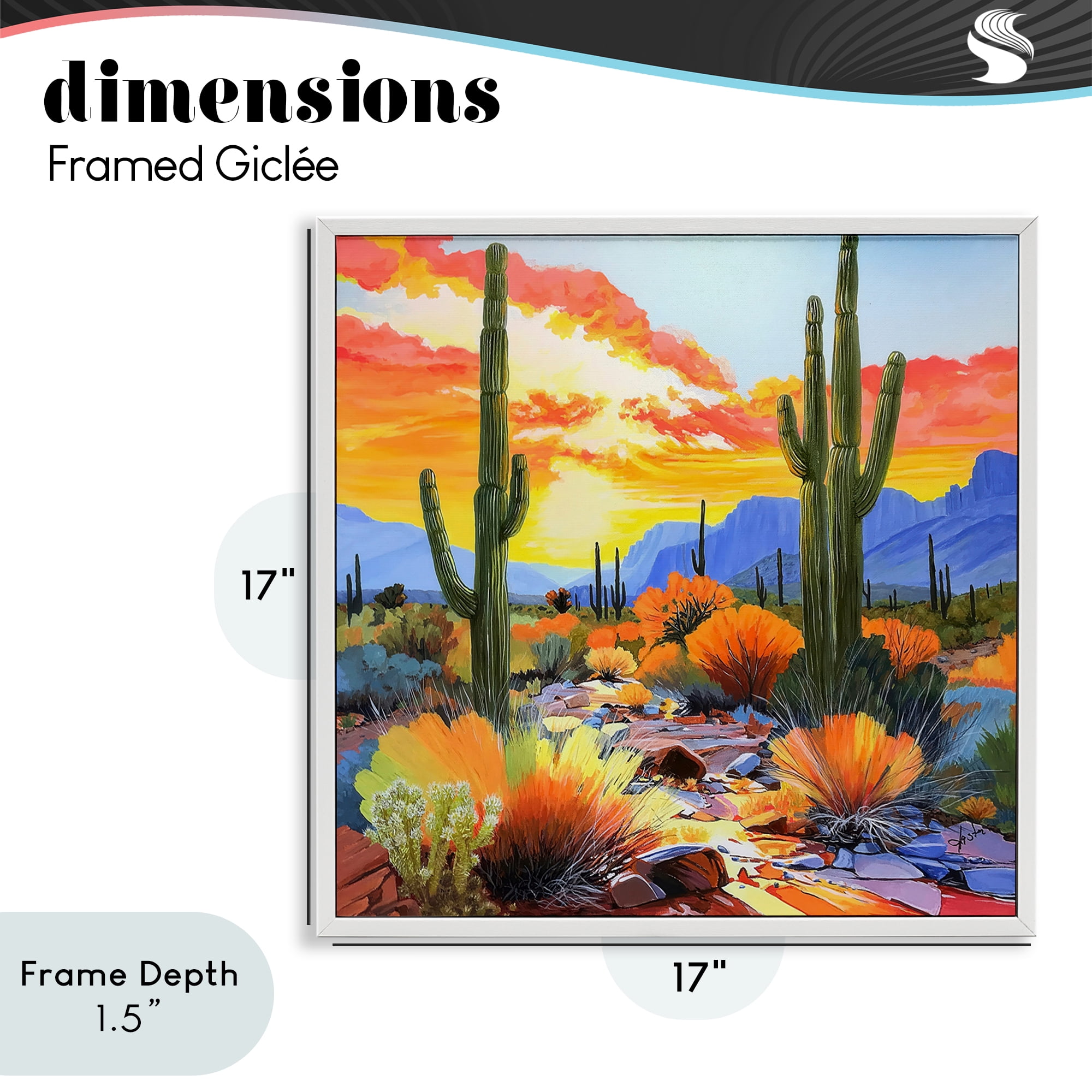Stupell Industries Desert Splendor Cacti White Framed Giclee Art, design by John Jaster