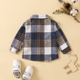 thumbnail image 3 of GYRATEDREAM 0-5T Little Kids Toddler Baby Boy Girl Shirt Jacket Plaid Long Sleeve Button Down Fall Flannel Shacket Coat Tops, 3 of 7