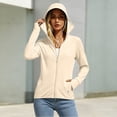 thumbnail image 5 of Uaswgudfs Women's UPF 50+ Sun Protection Hoodie with Extended Wide Brim Hat, Full Zip Lightweight Breathable UV Resistant Hiking Running Golf Athletic Jacket for Outdoor, 5 of 5