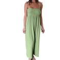 thumbnail image 1 of B91xZ Combinaisons Larges pour Femmes Mode Ample en Lin, Vert TTG, 1 of 5