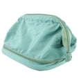 thumbnail image 1 of Bolsa de maquillaje de nailon con diseño de gran apertura, gran capacidad, multifuncional, doble capa, color verde, pequeña, 1 of 14