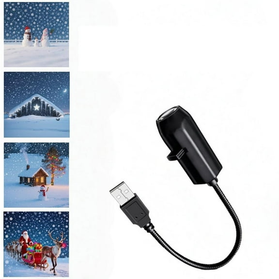 Christmas Projector Light with Xmas Tree 360 Rotatable USB-Powered LED Projector for Home Christmas Accessory Party Decoration