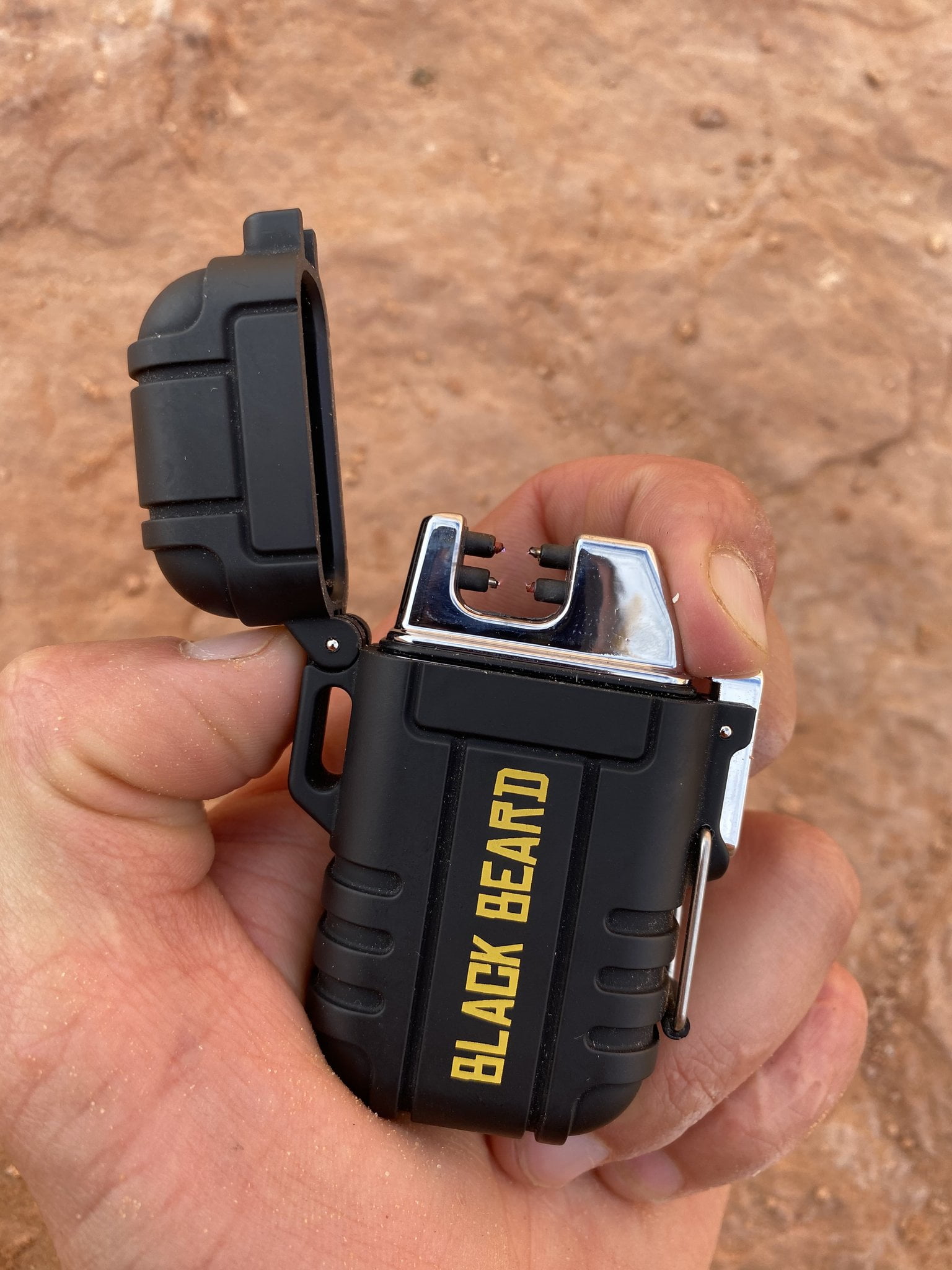 Black Beard Fire Plasma Arc Lighter, Black/Yellow