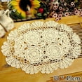 thumbnail image 1 of Lefu Oval Placemat Table Place Mat Vintage Hand Crochet Cotton Lace Doilies Floral, 1 of 4