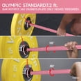 thumbnail image 5 of 7ft Olympic Barbell, Barbell for Weightlifting and Powerlifting 45lb, Olympic Bar for 500lbs Capacity, Weight Bar Fit 2” Standard Weights，Pink, 5 of 7