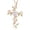 B-Rose Gold Tree Cross, variant on Cross Pendant Necklace Gift for Women, Silver Simulated Opal White Gold Plated Leaf Necklace for Love God We Trust