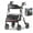 Silver, variant on GAKMCIL Lightweight Foldable Rolling Walker, All-Terrain Mobility Walker with Seat, 6-Position Adjustable Height, Brake System, Double Storage Space, 350lbs Load for Seniors and Adults (Black)