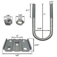 thumbnail image 4 of A.A Round U Bolt & Plate Kit for Trailer Axle, Galvanized Zinc, 3"W x 7"L (Tandem Axle), 4 of 4
