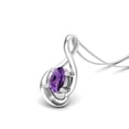 thumbnail image 2 of 5x3mm Oval Amethyst Minimalist Solitaire 925 Sterling Silver Women Valentines Day Gifts Necklace, 2 of 3