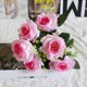 thumbnail image 1 of Xihbxyly Ramo de Rosas Artificiales, 7 Flores de Seda, Tallos de Alambre de Acero Ajustables, Elegante Decoración para Bodas, Fiestas En Casa o En La Oficina, 37 Cm de Largo, Disponible En 8 Colores., 1 of 2