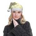 thumbnail image 5 of KLL Christmas Hats for Adults Plush Green Pears Print Santa Hat Xmas Fluffy Santa Claus Hat for Women Men, 5 of 6