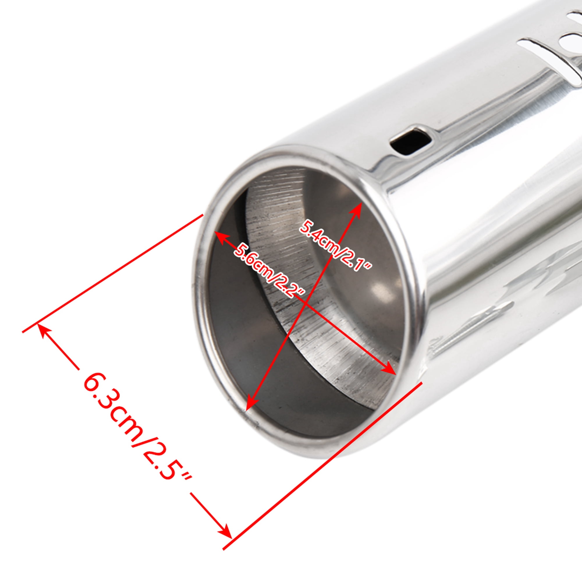 Universal Car Stainless Steel Chrome Exhaust Rear Tail Muffler Tip Pipe
