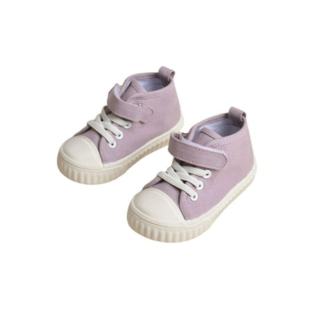 

Crocowalk Kids Casual Shoes High Top Canvas Sneakers Comfort Flats Girls Boys Walking Shoe Running Breathable Non-Slip Purple 6C