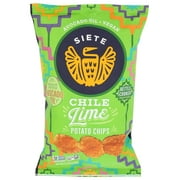 Siete Kettle Cooked Potato Chips - Dairy Free Chile Lime 5.5 oz Pack of 4