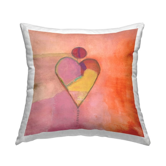 Stupell Industries Vivid Orange Heart Circle Printed Throw Pillow Design by Michelle Oppenheimer