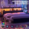 thumbnail image 5 of iSunirm Upholstered Headboard for King Size Bed, Head Board with Power Outlet & LED Lights, Easy Assembly, Black, 5 of 8