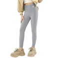thumbnail image 3 of Gyratedream Girls Leggings Active Workout Leggings Casual Yoga Pants Tights Trousers for 9-10 Years Gray, 3 of 4