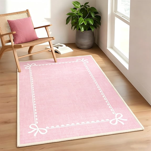Gavi Home Living Room Fringed Rug, Solid Blue, Washable, 5x7 Ft Soft Low-Pile Non-Slip Fringed Rug, Suitable for Bedrooms and Living Rooms