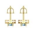 thumbnail image 4 of Clara Pucci 1.24Ct Natural Aquamarine Round Cut VVS1 Screw Back Stud 14k Solid hypoallergenic Gold Designer Earrings For March, 4 of 7