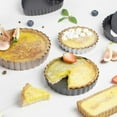 thumbnail image 3 of EeaseMX 2 platos para tarta de huevo antiadherentes, ondulados y con forma de corazón dorado y círculo gris negro., 3 of 8