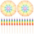 thumbnail image 1 of FELTECHELECTR 50 palillos de papel con forma de paraguas para cócteles, decoraciones para tartas y recuerdos de fiesta., 1 of 7