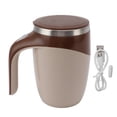 thumbnail image 1 of Taza de café automática con agitación magnética, a batería, con agitación automática, taza mezcladora eléctrica con revestimiento de acero inoxidable, color marrón, 1 of 14