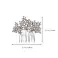 thumbnail image 4 of FRCOLOR Bride Hairpin Bridal Side Comb Floral Wedding Hair Comb Clip Rhinestone Wedding Hairpin,3.15"X2.76"X0.39", 4 of 4