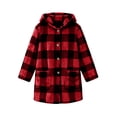 thumbnail image 4 of Livrdious Women's Plaid Fleece Jacket with Hood, Long Sleeve Button Front Fall Jacket, Relaxed Fit Shacket with Pockets, 4 of 6
