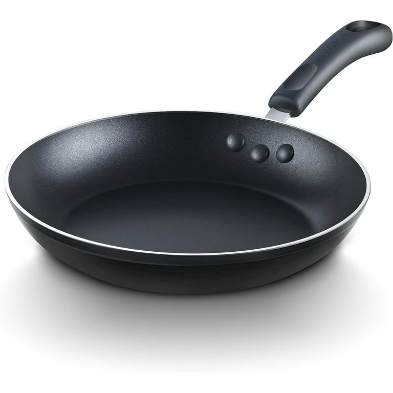 Cook N Home Basics Nonstick Saute Skillet Fry Pan 3-Piece Set, 8  inch/9.5-Inch/11-inch Non-Stick Frying Pans, Black