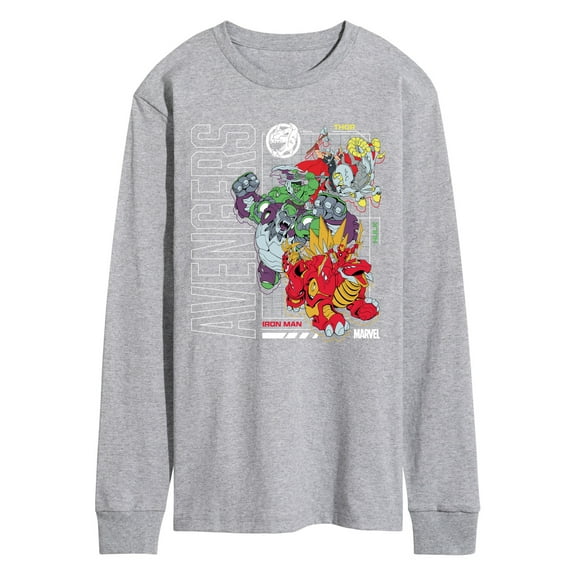Marvel The Avengers - Mech Schematic - Adult Long Sleeve Graphic T-Shirt