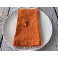 thumbnail image 2 of Servilletas De Lino -100% Lino Francés - Servilletas De Tela De Lino Puro Lavadas A La Piedra - Tamaño 18 Pulgadas X 18 Pulgadas - Juego De 4 Trópicos (Naranja Tropical), 2 of 5