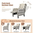 thumbnail image 3 of Push Back Recliners Chairs Set of 2, Tina's Home Fabric Accent Chair Armrest Sofa Wingback Wood Legs Living Room Plaid, 3 of 7